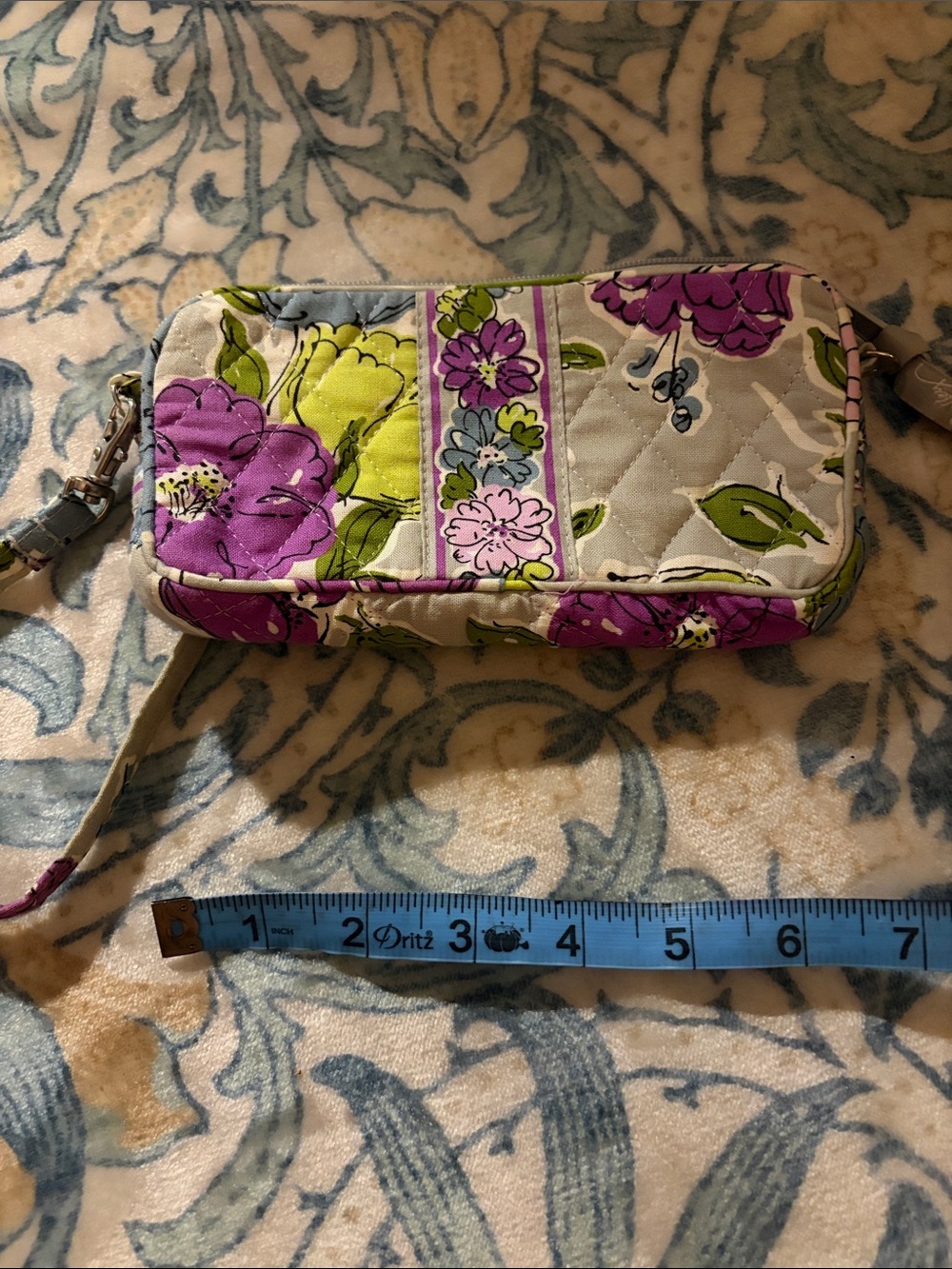 VB Floral Quilted Wristlet Wallet - Purple & Green